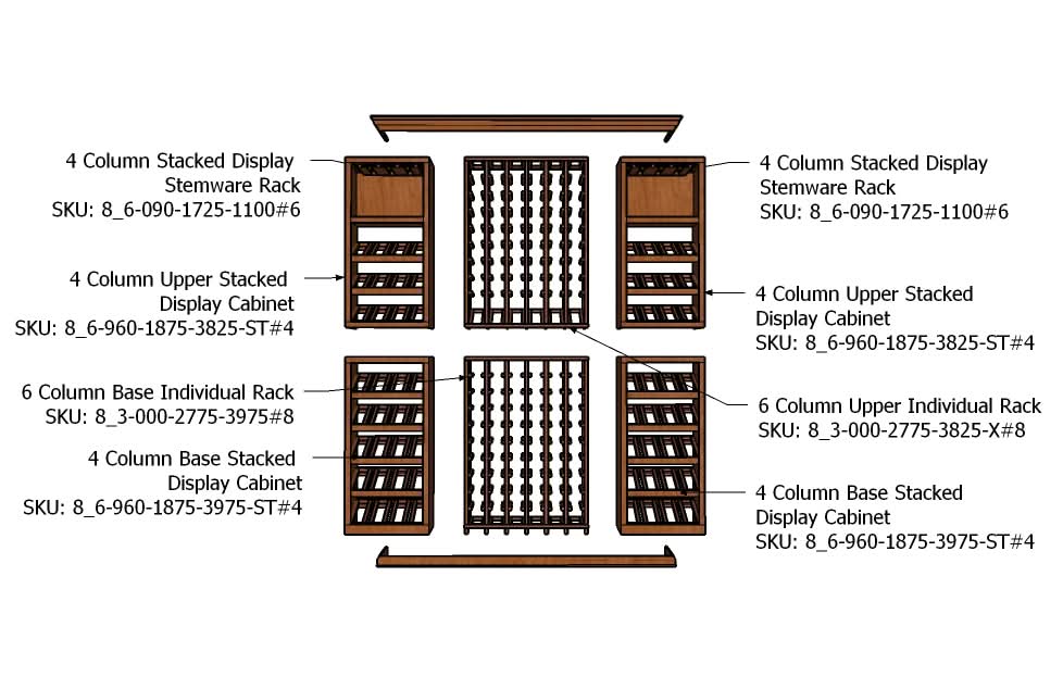 6 Foot Wine Cellar Storage System | 208 Bottle Capacity - Alpha Hideout