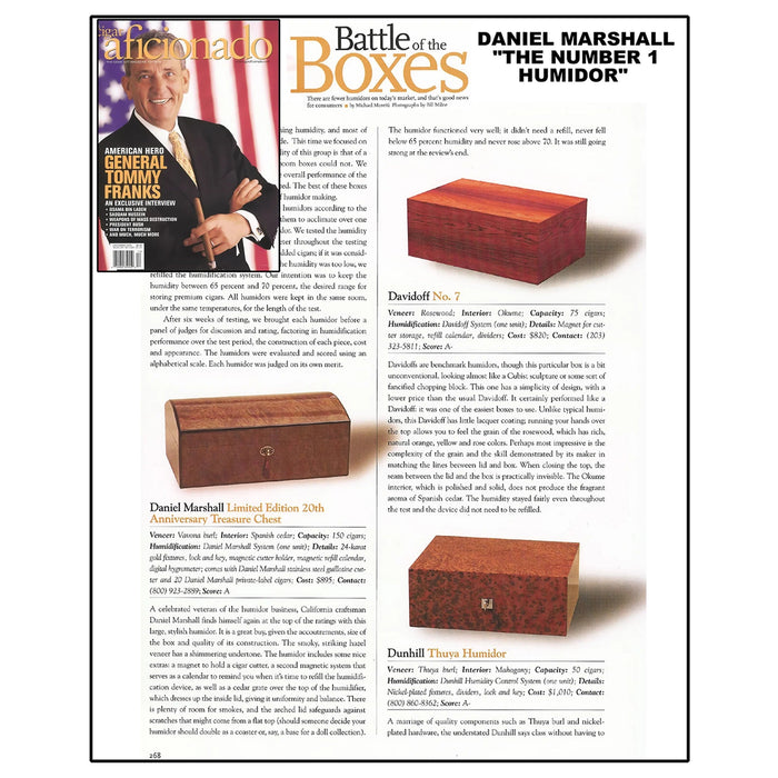 Autographed Daniel Marshall Limited Edition Treasure Chest Humidor in Precious Burl - Alpha Hideout