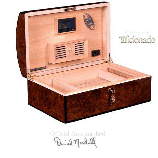 Autographed Daniel Marshall Limited Edition Treasure Chest Humidor in Precious Burl - Alpha Hideout