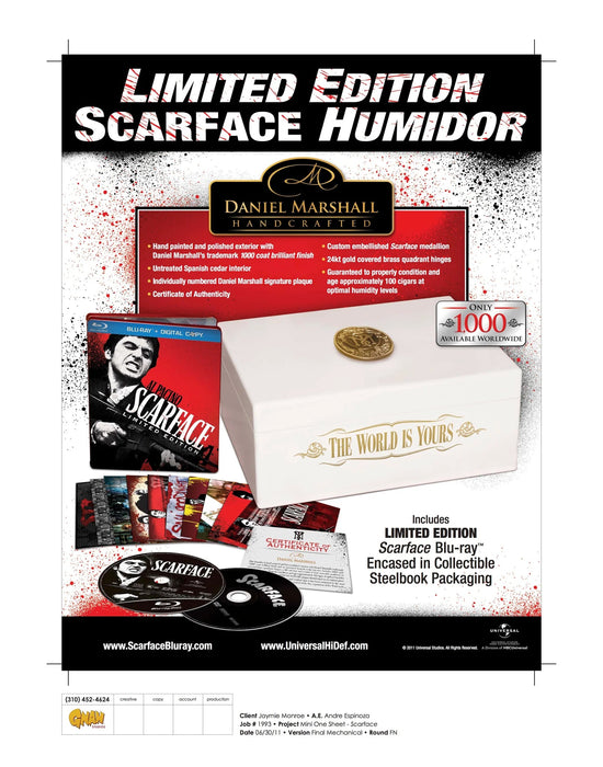 Famous "Scarface" Official Al Pacino Universal Studio Humidor by Daniel Marshall - Alpha Hideout