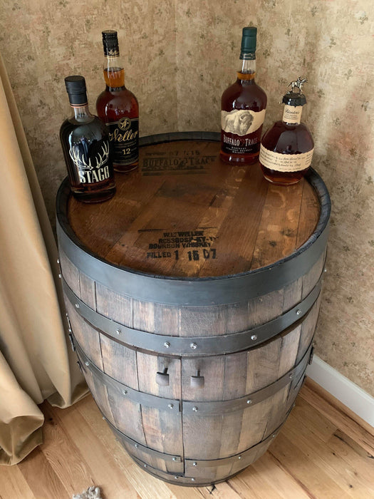 Bourbon Barrel Cabinet made from a real Buffalo Trace barrel