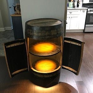 Bourbon Barrel Cabinet made from a real Buffalo Trace barrel