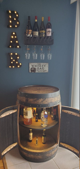 Bourbon Barrel Cabinet made from a real Buffalo Trace barrel