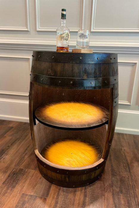 Bourbon Barrel Cabinet with multicolor LED's - engraving available